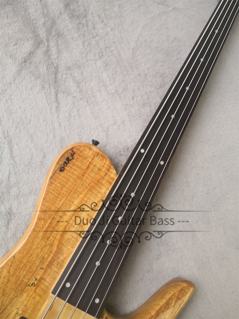Bass Guitar Fretless - Naturl Bass,5 Strings Bass Guitar,Fretsless rosewood