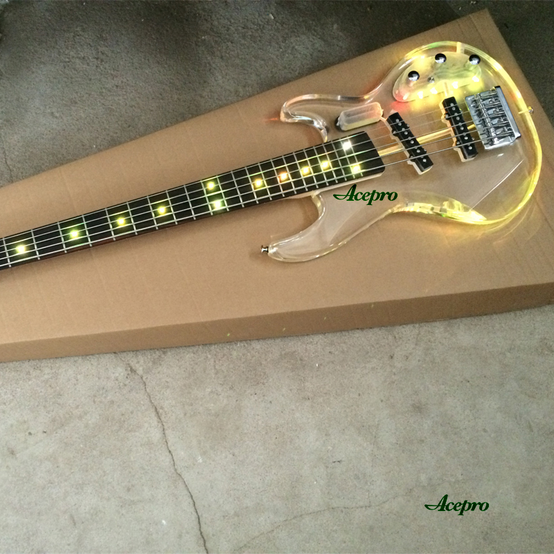 5 String Acrylic Electric Bass - Bass Guitar Fretless ulasan dan harga
