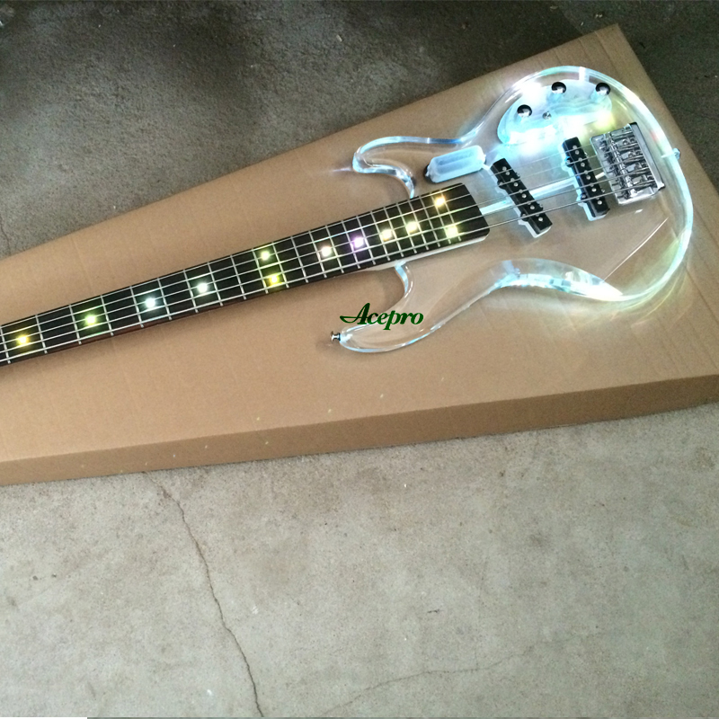 5 String Acrylic Electric Bass - Bass Guitar Fretless ulasan dan harga