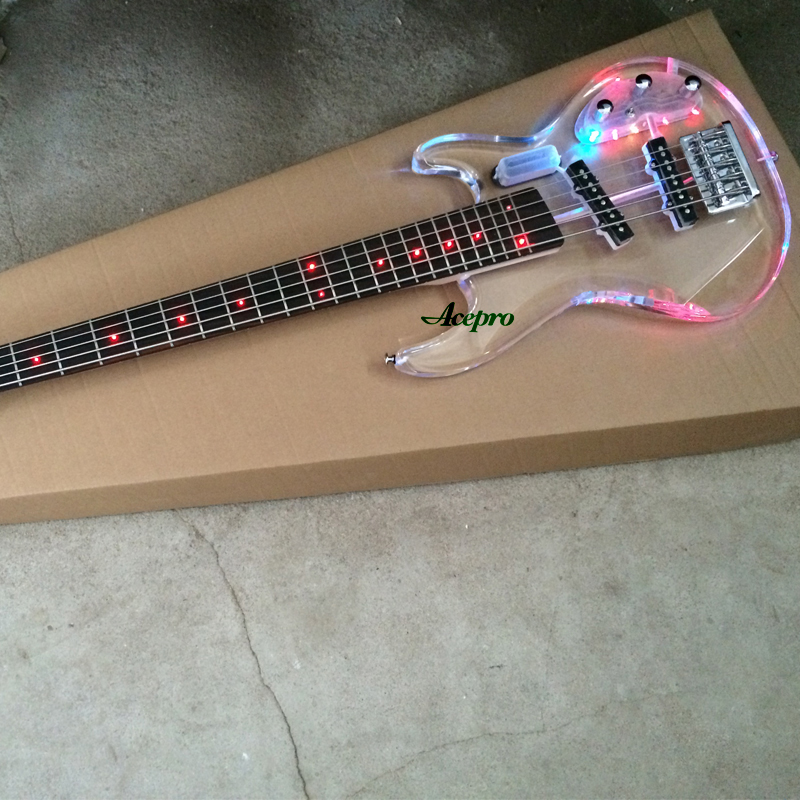 5 String Acrylic Electric Bass - Bass Guitar Fretless ulasan dan harga