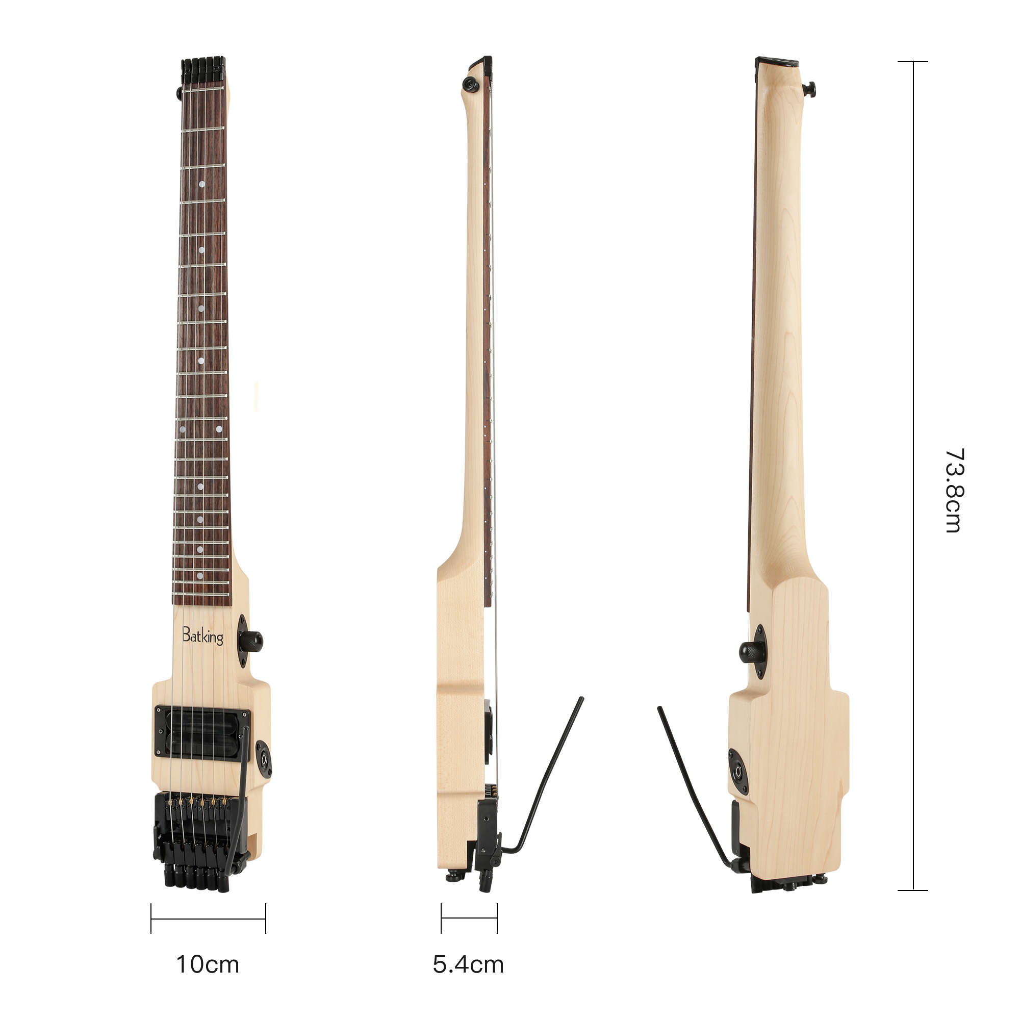 Batking Travel Electric Guitar - Bass Guitar Fretless ulasan dan harga