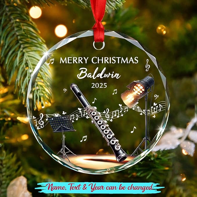 Awesome Piccolo Glass Ornament - Musical Instrument With Name ulasan dan harga