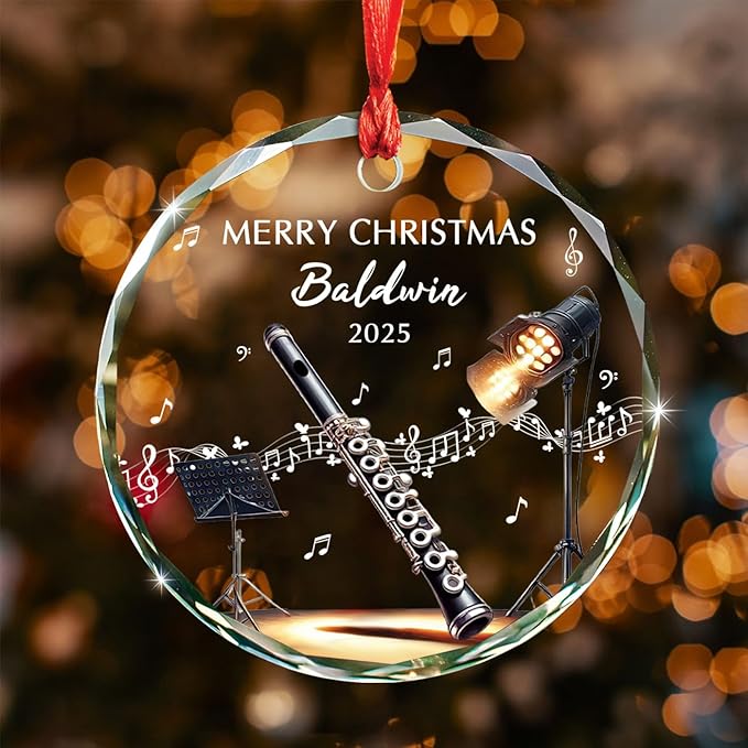 Awesome Piccolo Glass Ornament - Musical Instrument With Name ulasan dan harga
