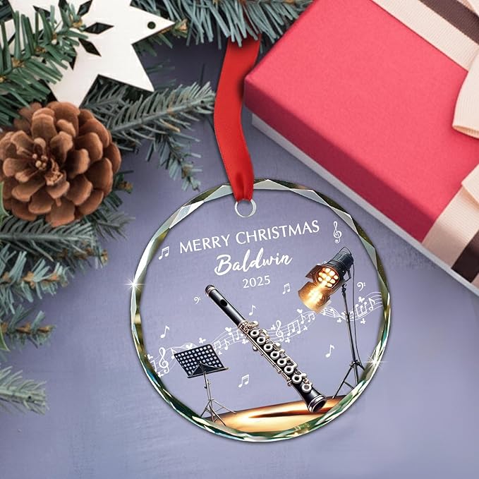 Awesome Piccolo Glass Ornament - Musical Instrument With Name ulasan dan harga