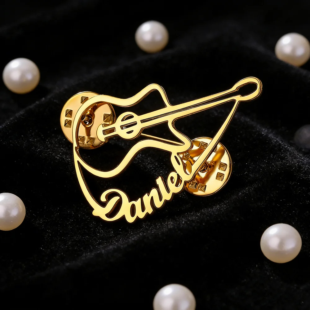 Personalized Violin Brooch Cus - Musical Instrument With Name ulasan dan harga