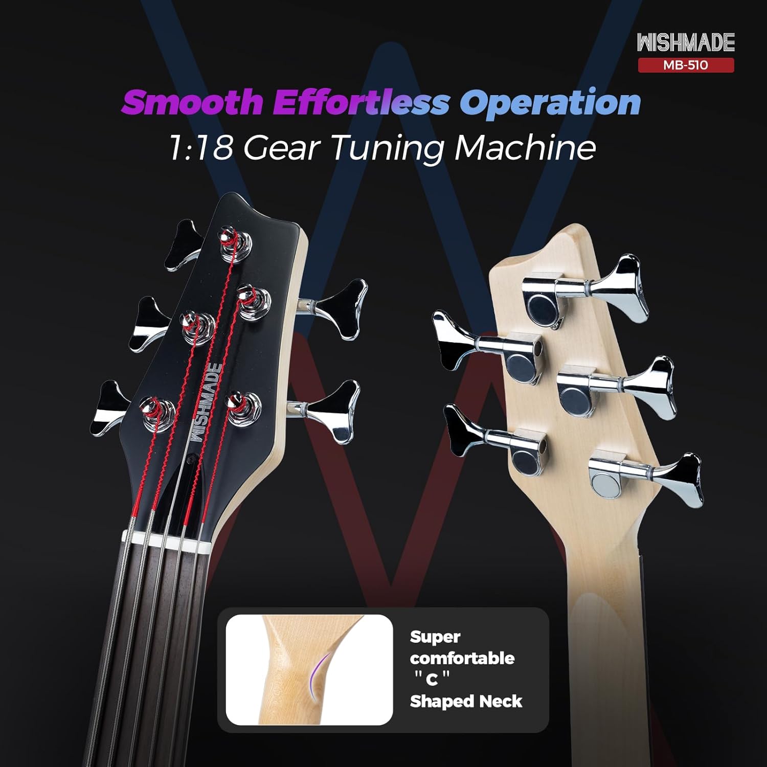 Portable Short Scale 5-String  - Bass Guitar Fretless ulasan dan harga
