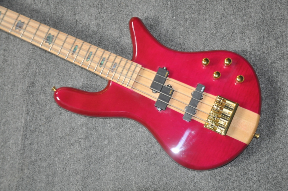 Pink 4 Strings Electric Bass G - Bass Guitar Fretless ulasan dan harga